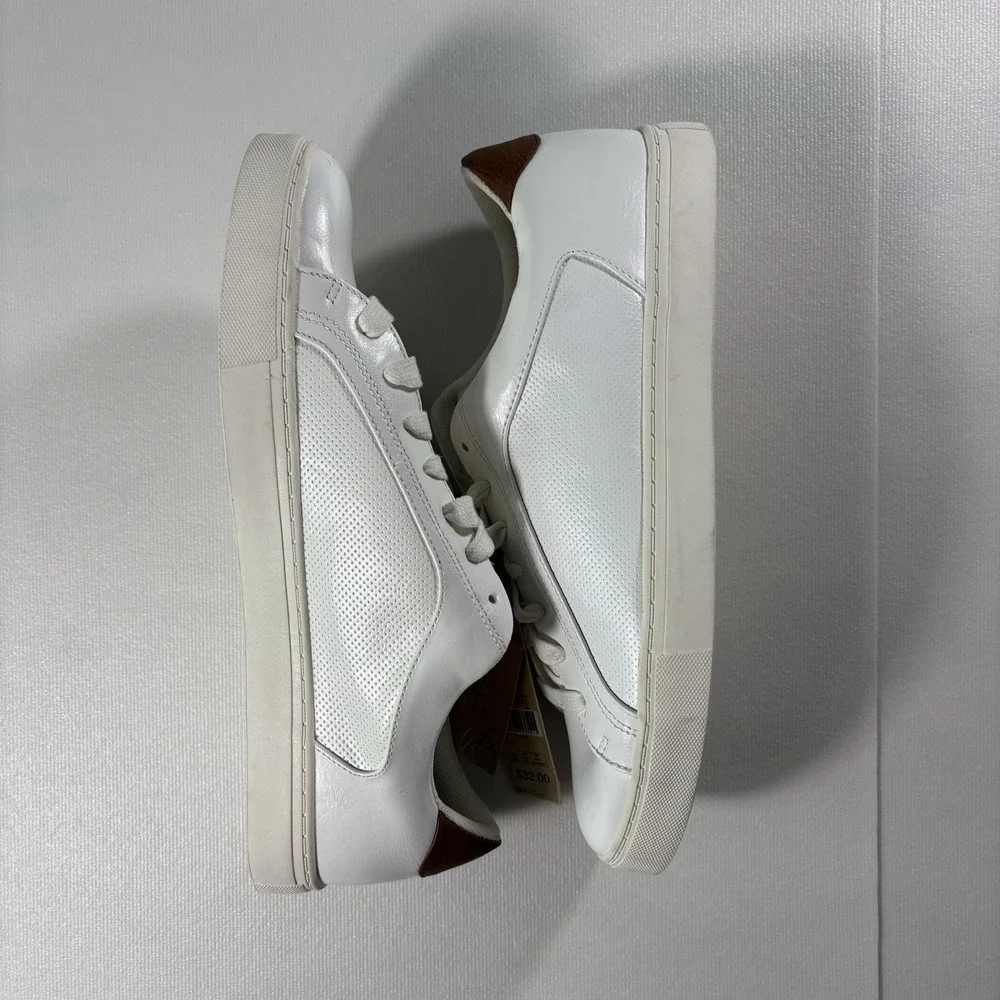 Madden NYC Court White Brown Low Top Sneakers Women's Size 10.5 Lace Up Shoes